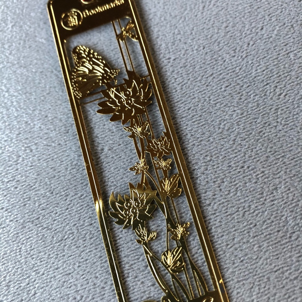 Golden Bookmark ~ Dragonfly & Butterfly ~ NWT